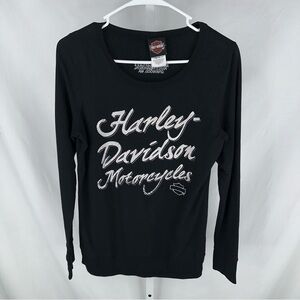 Harley Davidson Women’s Black Long Sleeve Shirt Emerald City Size S